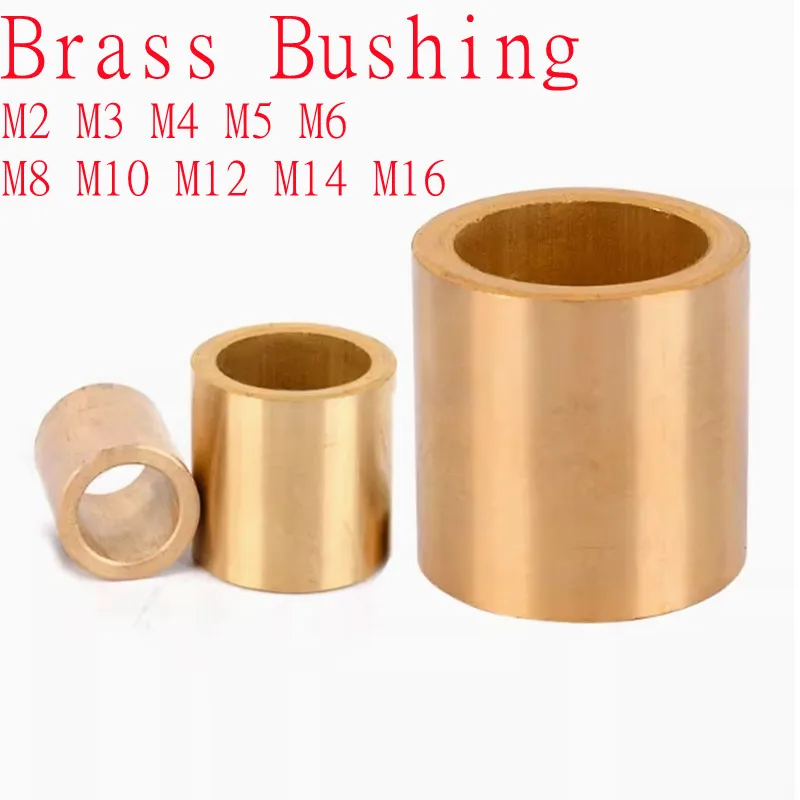 1pc-10pcs M2 M3 M4 M5 M6 M8 M10 M12 M14 M16 Copper brass bushing guide sleeve Precision Oil bearing length 3/4/5/6/8mm