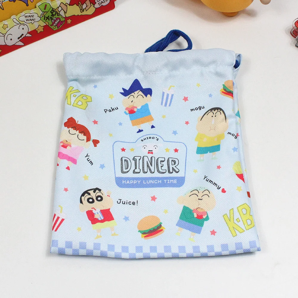 Bolsa con cordón de crayón de dibujos animados Shin-Chan, paquete de gran capacidad de Anime Kawaii, bolsas de almacenamiento de artículos de tocador y cosméticos de viaje para mujer
