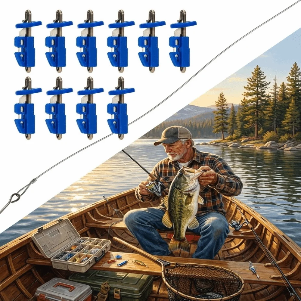 

10pcs Adjustable Fishing Quick Release Clips Multifunction Reusable Fishing Hook Release Clips Lightweight