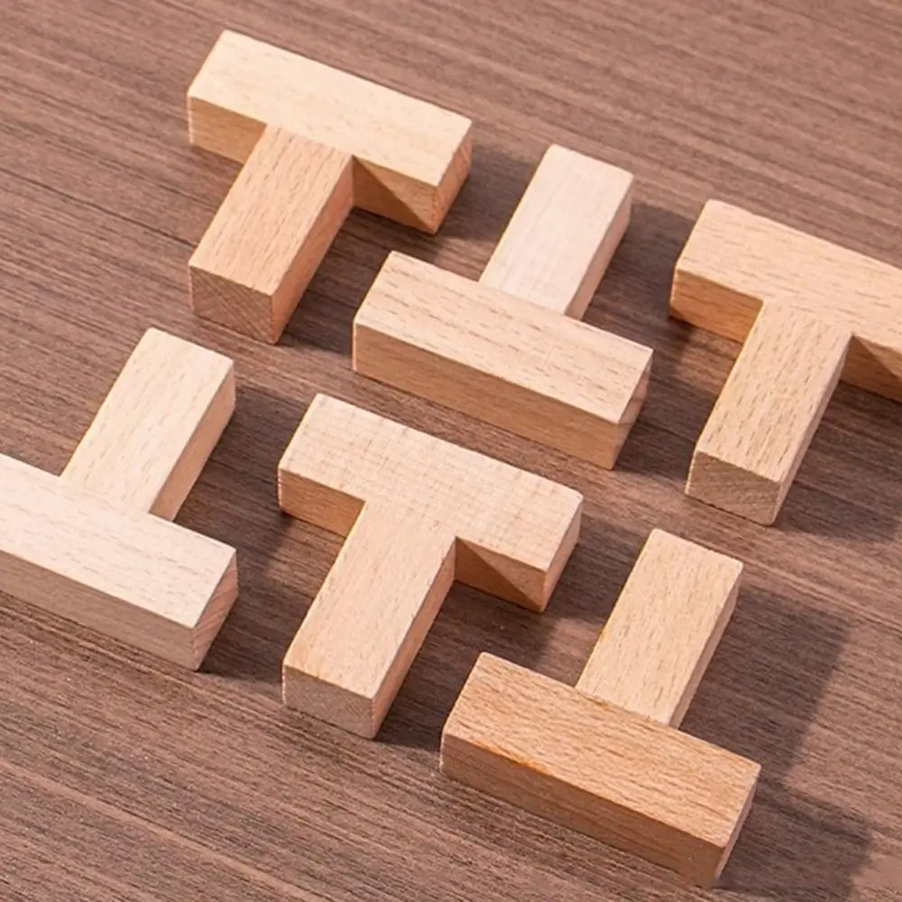 

High Difficulty T-shaped Puzzle Six T Puzzle Brain Teaser Educational Puzzle Stress-relieving Mind Games Luban Lock Gifts