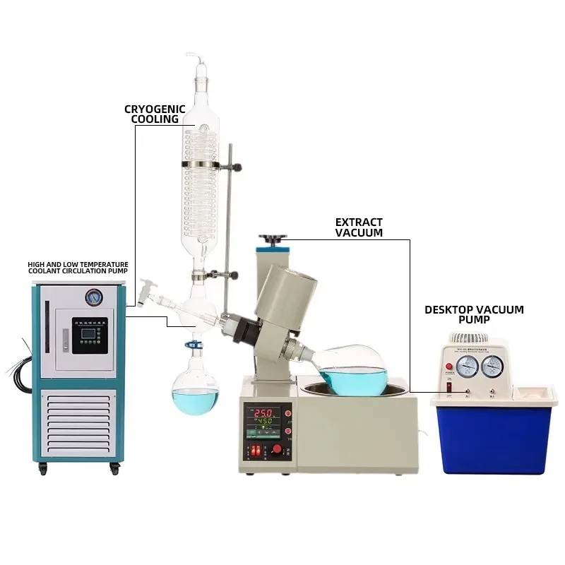 مصغرة 1L مختبر الكيمياء الزجاج الروتاري المبخر عدة التقطير الرقمي كريستال مضخة المحرك مصدر كهربائي-مفتاح #2