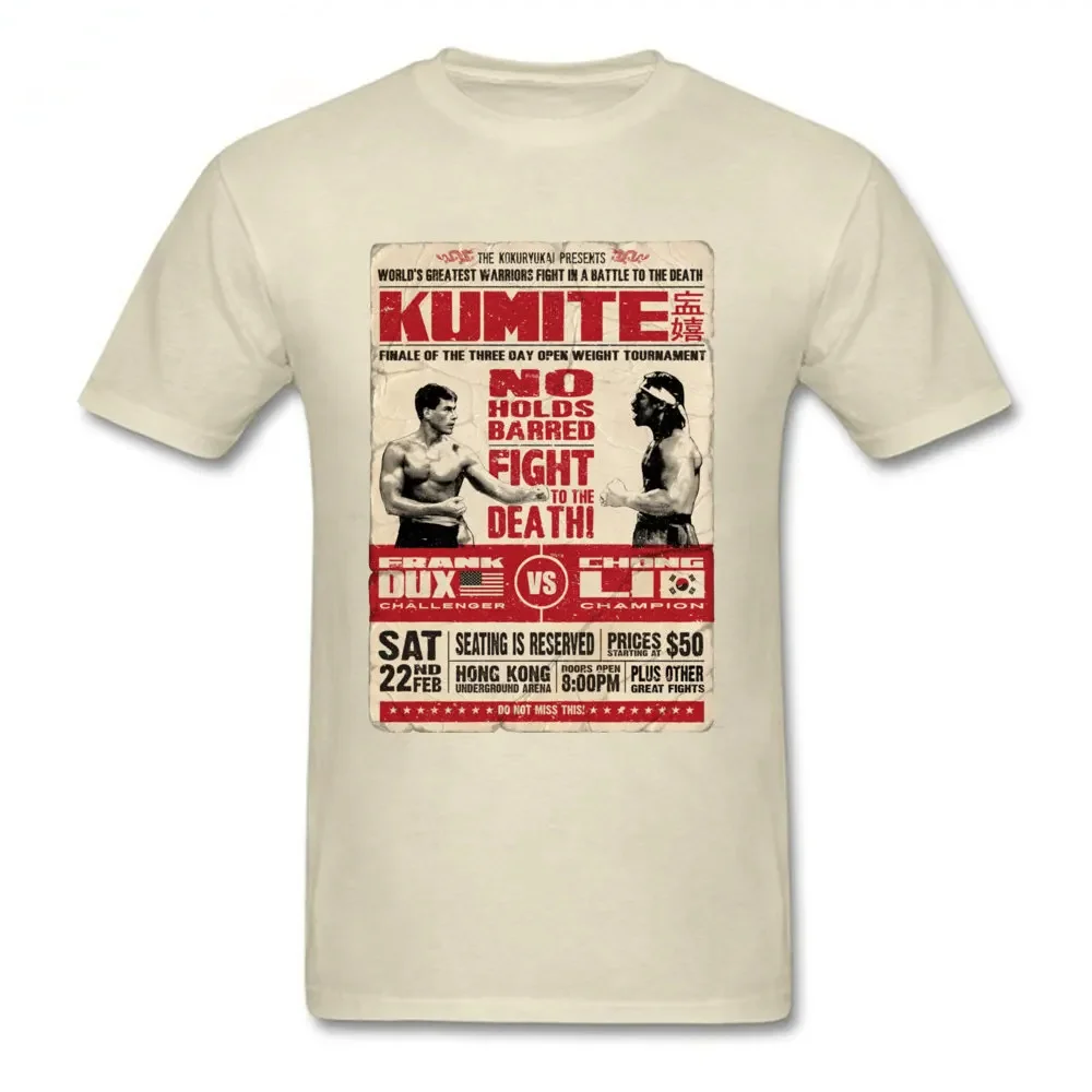 Kumite Poster Karate T Shirt Taekwondo Box Men Tshirts Vintage Style Print 3D T-Shirt Black 100% Cotton Men Top T-shirts