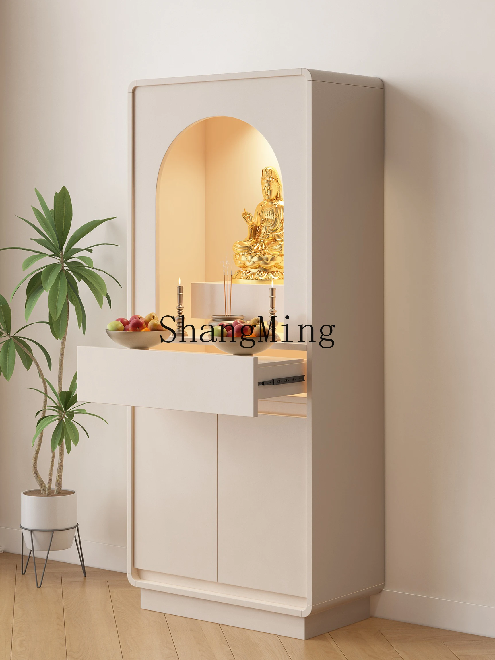 

TMJ solid wood Buddhist niche new Chinese vertical cabinet for table Buddhist table household incense case