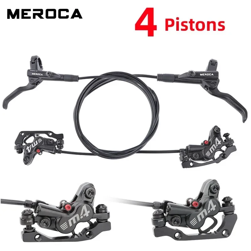 MTB Hydraulic Brake 4 Pistons mtb Bicycle Brakes 800/1400mm Caliper 4 piston mtb Disc brakes For AM Enduro E4 ZEE Mountain Bike