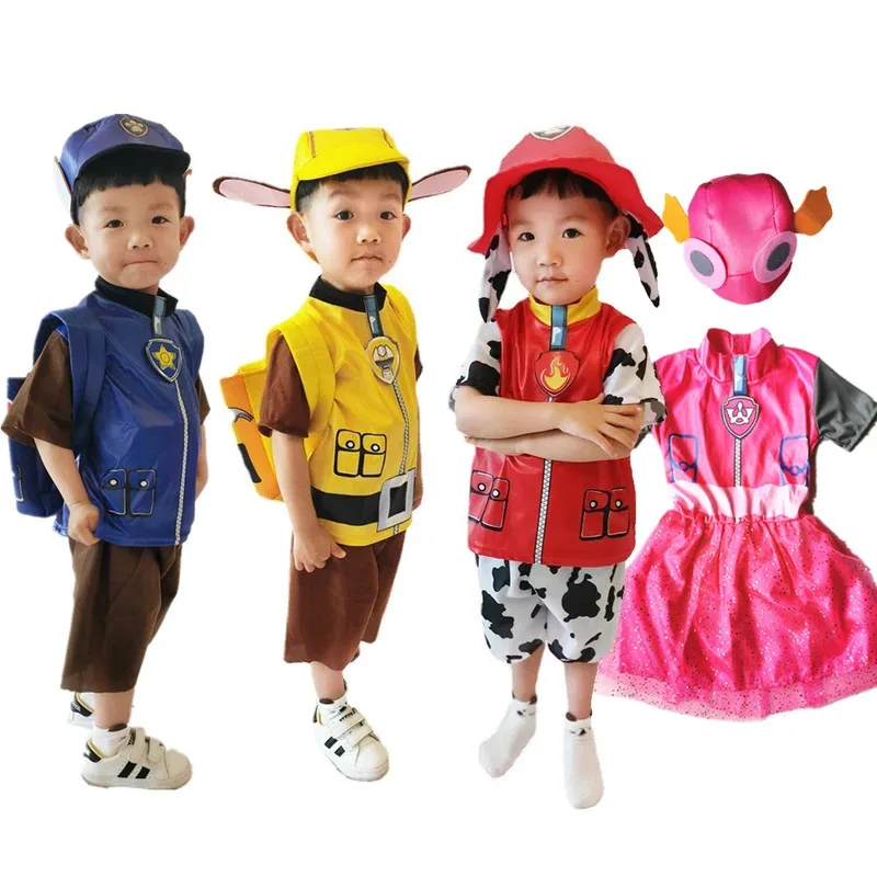 

LCK01 Аниме Dog Patrol Детский топ с короткими рукавами и шортами Костюм Marshall Chase Skye Zuma Rubble Patrol Униформа Хэллоуин КосплейYh1@!