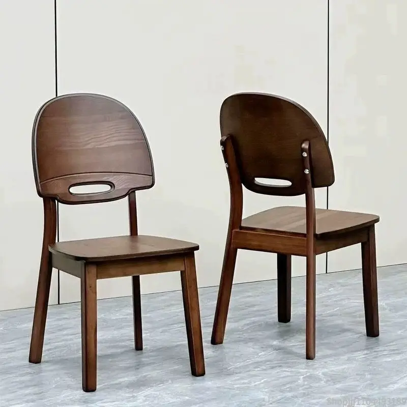 

Scandi Luxe Dining Chair - Premium Solid Wood Seat with Backrest, Modern Restaurant & Lounge Stool