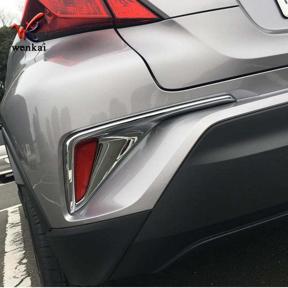 

Для Toyota C-HR 2017 2018 2019 2020 хромированный задний бампер, противотуманная фара, крышка лампы, накладка, декоративная рамка, ABS, хромированный стиль