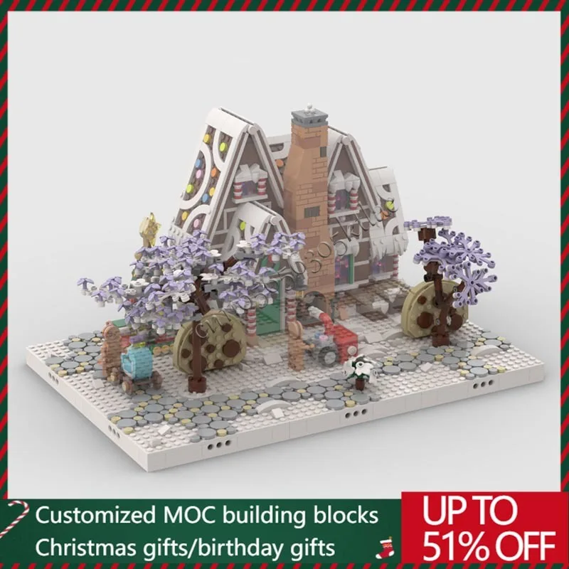 Personnaliser hiver Village série pain d'épice maison modèle de construction bricolage bloc enfants assemblage ensemble jouet cadeaux d'anniversaire MOC-10267