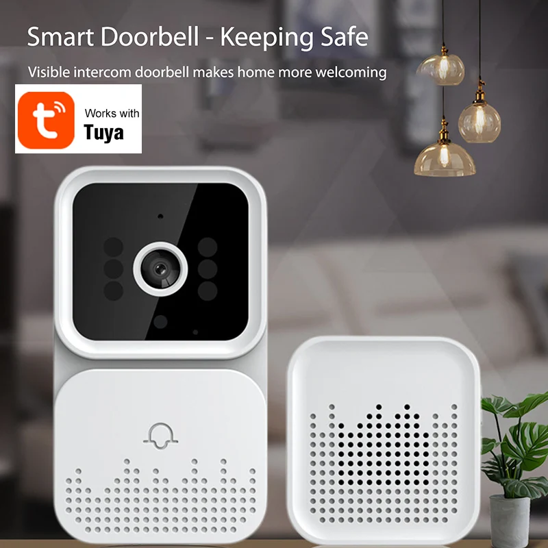 Tuya-timbre de vídeo inalámbrico inteligente, intercomunicador Visual Digital, WIFI, 2,4G, 5GHZ, protector electrónico resistente al agua, cámara de seguridad para el hogar 1080P
