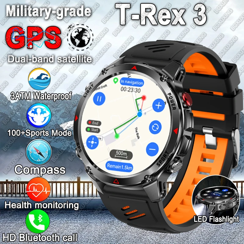 2025 New GPS Sports Smart Watch Support GNSS Outdoor Run Ride Swim GPS Track Men Compass Altimeter 3ATM Waterproof Bracelets Men