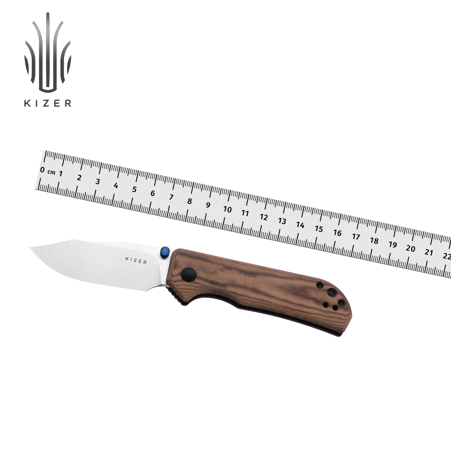 Kizer EDC Folding Nice Guy V3011BCA1 Norplex UltreX ™   Mango de Micarta con hoja de acero AEB