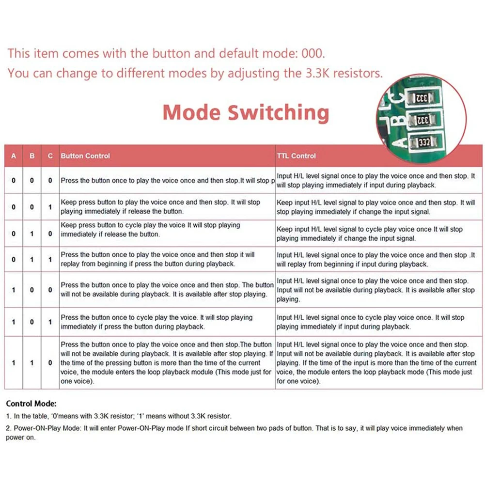 Módulo de sonido grabable 8M MP3 WAV reproductor de voz de música tablero programable con Control de botón de altavoz para tarjeta de felicitación de caja de música