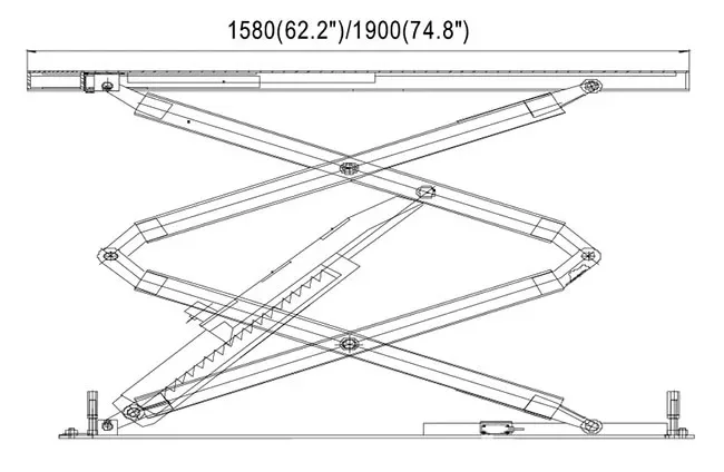 TLTG635A 3500 كجم رافعة السيارة المقصية الهيدروليكية #6