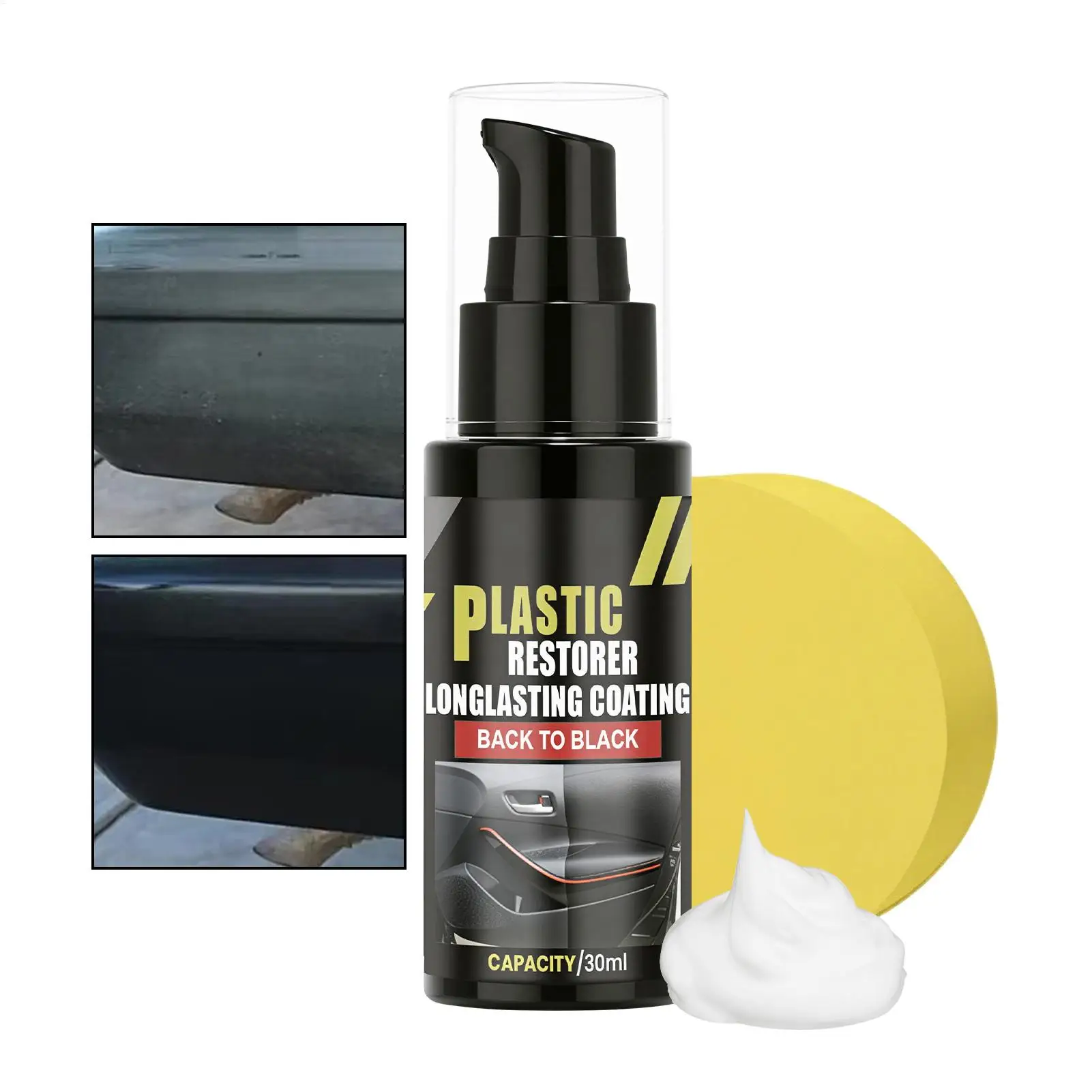30/100ml Plastic Restore Revitalizer Plastic Renovator Long lasting Coating For Car Rubbers Refurbish Clean Gloss Black Shine