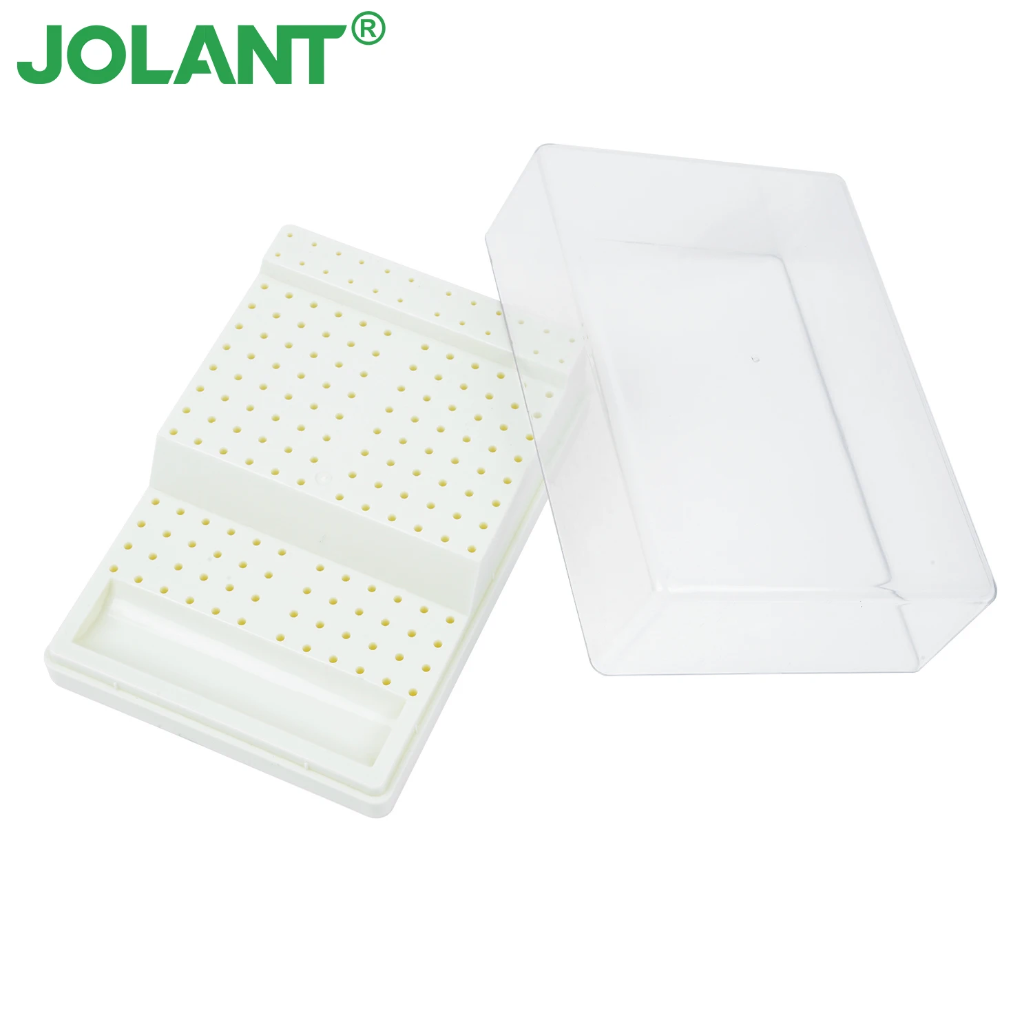 JOLANT Dental Burs Box with Drawer 168 Holes Plastic Bur Sterilizer Block Holder Autoclave Case Disinfection Box Dentistry Tool