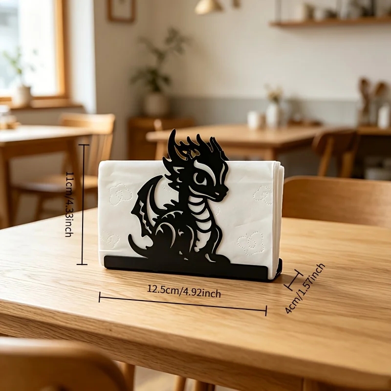 CIFBUY Acrylic Dragon Pattern Napkin Holder Hollow Out Creative Design Tissue Paper Stand for Home Restaurant Bar Cafe Desktop