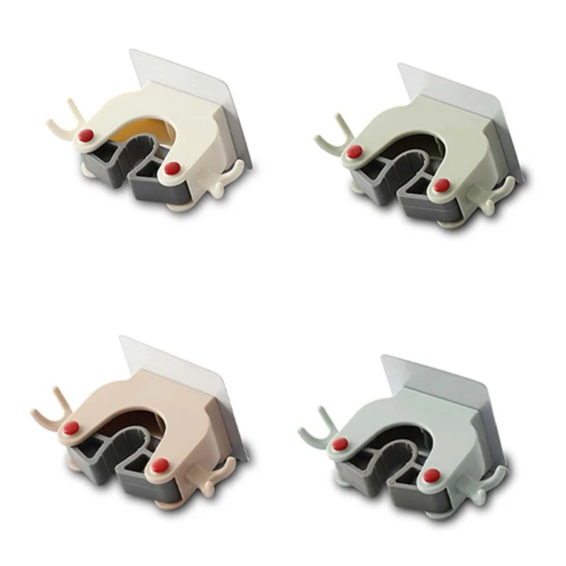 ABBN 4PCS ไม้แขวนเสื้อ,Mop Holder Wall Mount ผู้ถือไม้กวาด Wall Mount สําหรับแขวนและจัดระเบียบพลั่ว,คราด,แปรง,เครื่องมือ YARD