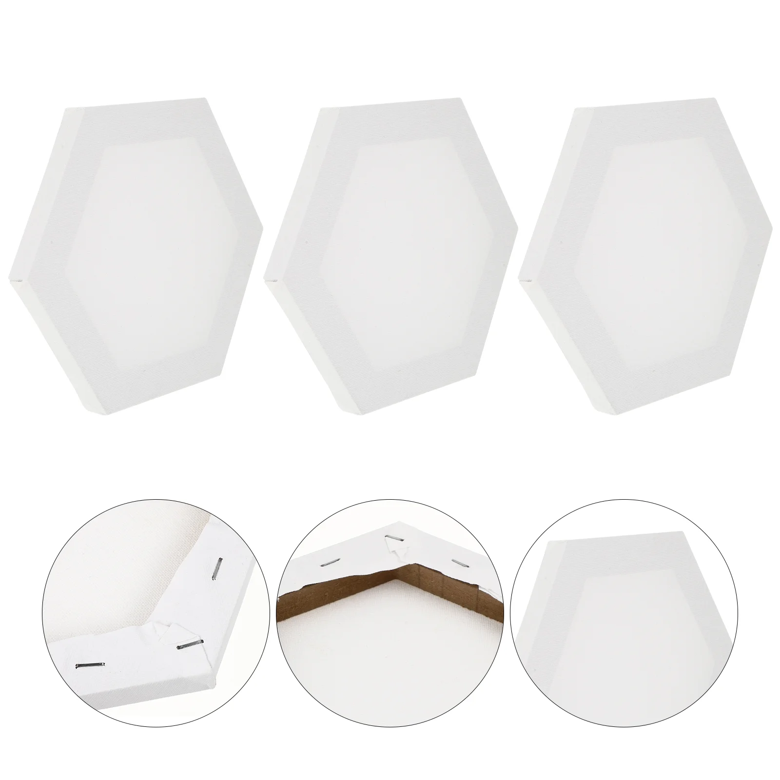 

3 Pcs Oil Painting Frame White Board Hexagon Canvas with Photo Stretched Frames Versatile Stretching