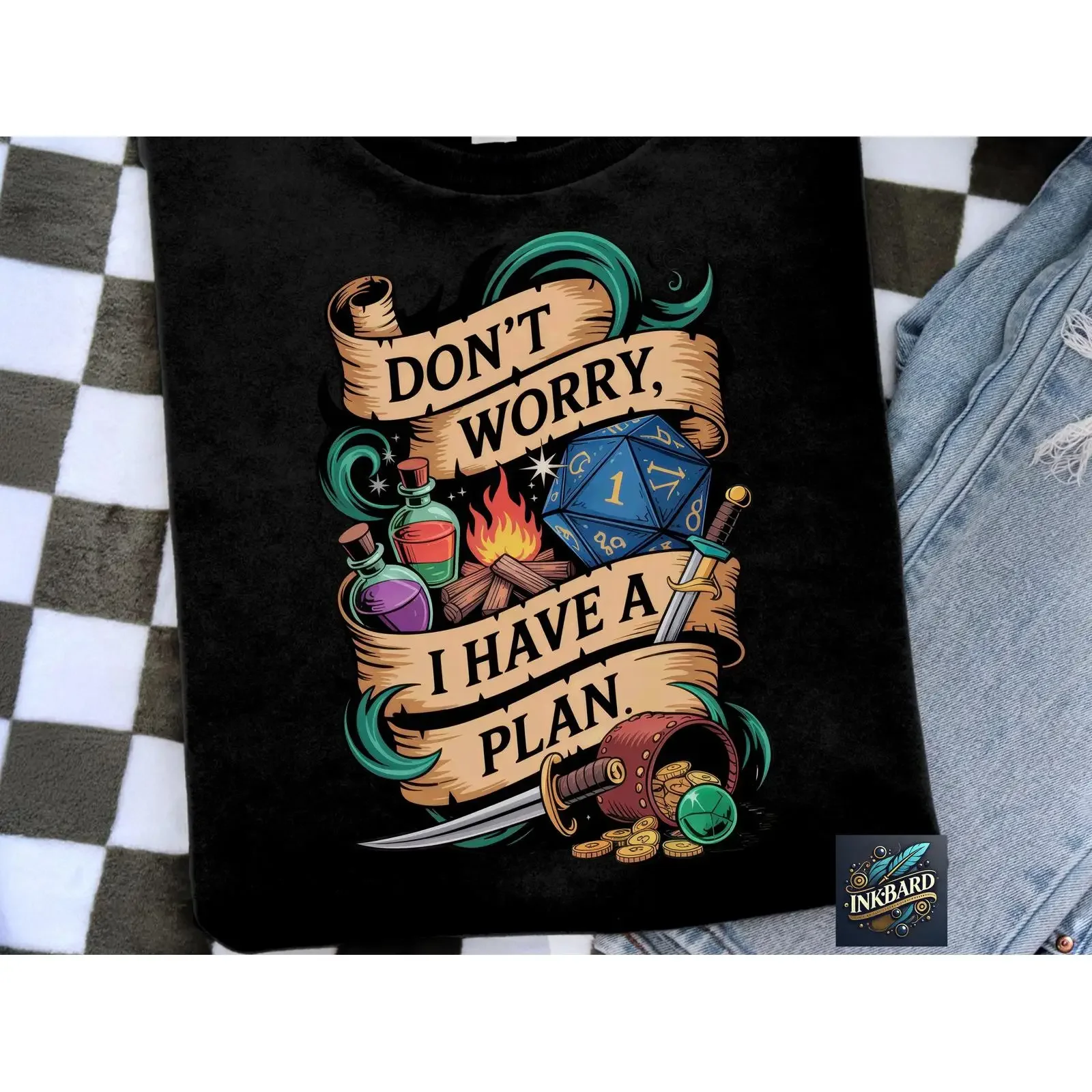 Tabletop Gaming Funny Fantasy RPG T Shirt Sublimation Design PNG Instant Digital Download Only vintage Washed