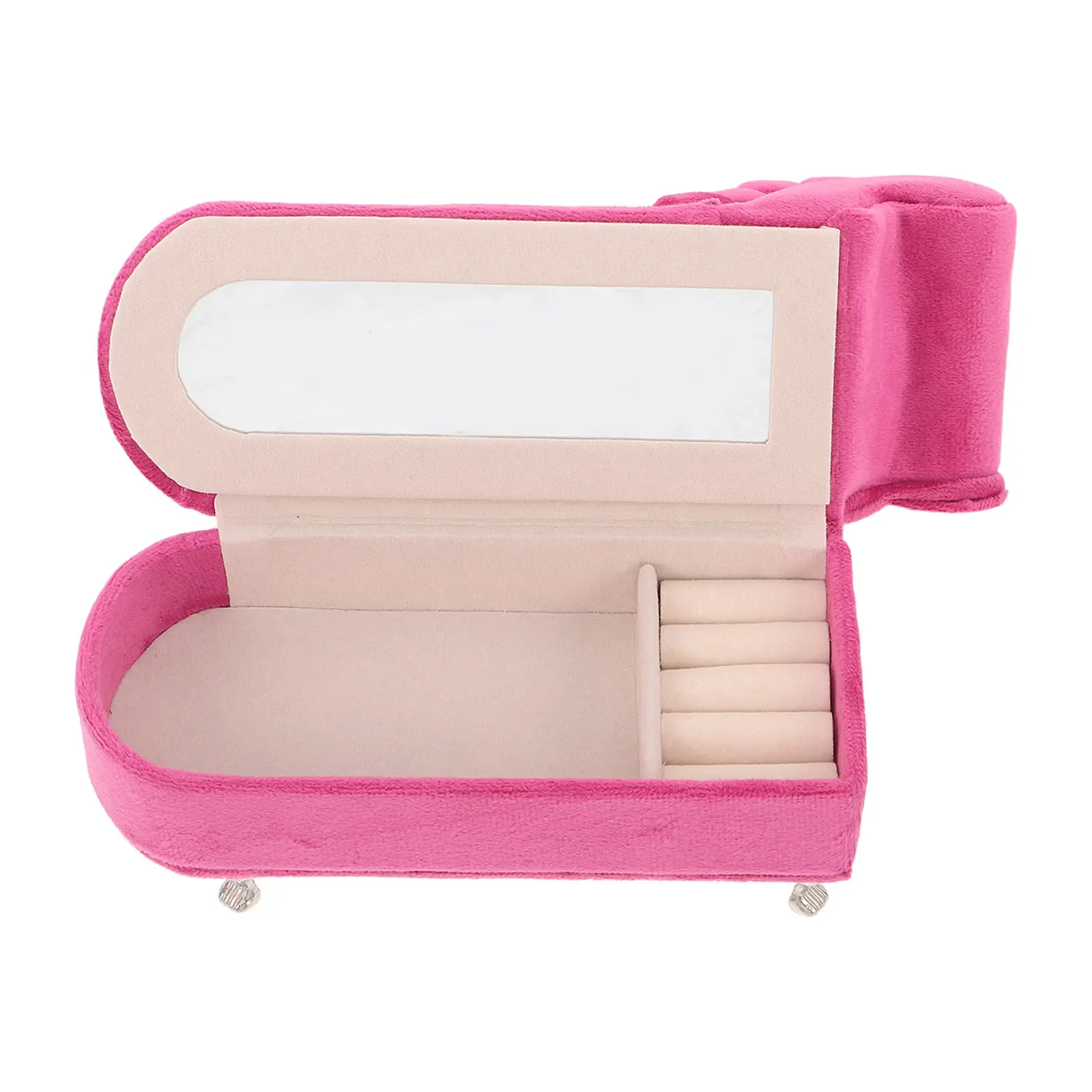 Sofa Bed Jewelry Box in Rose Red Jewelry Storage Case for Earrings Necklace Display Organizer Small Earrings Holder