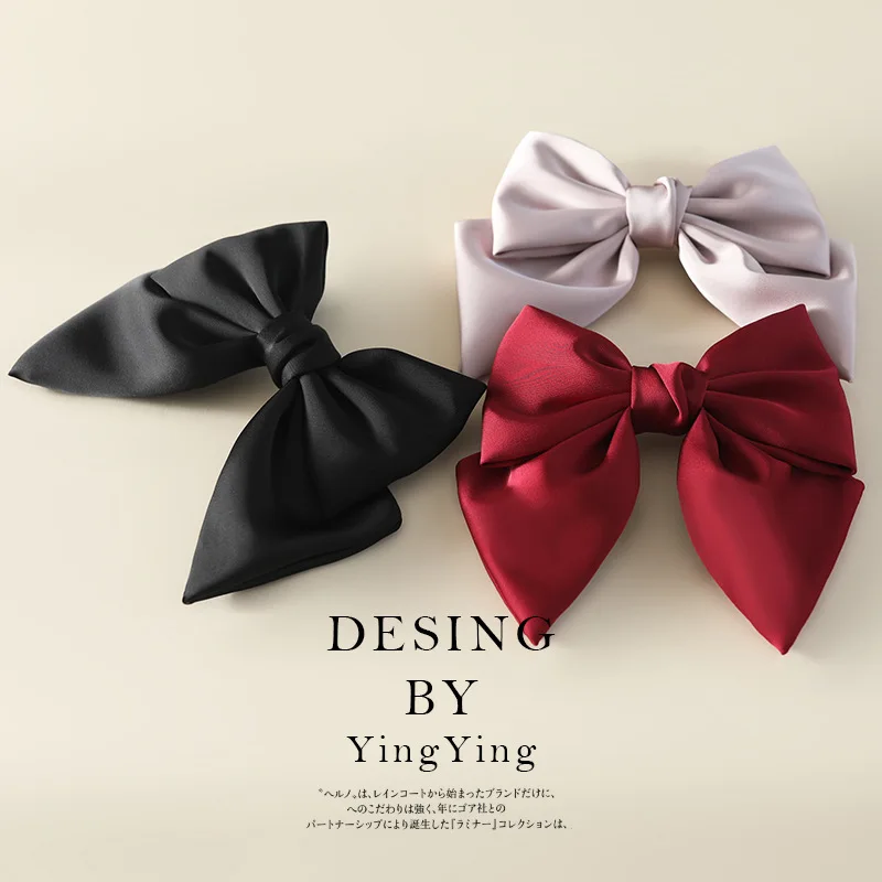 

Fashion Fabric Hair Bow Hairpin For Women Girls Ribbon Hair Clips Black White Bow Top Clip Female Hair Accessories Tool
