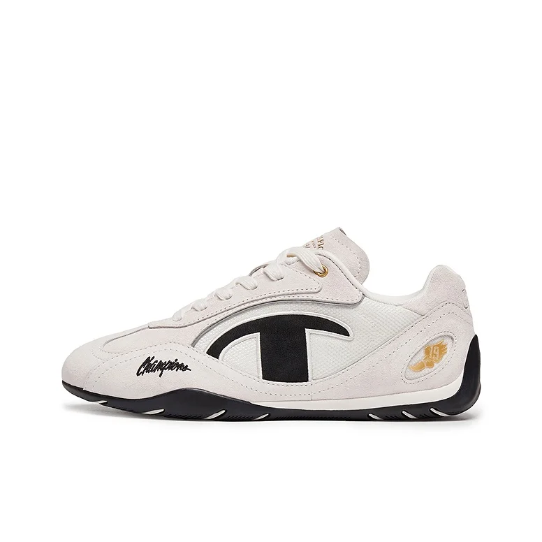 Chaussures décontractées basses Champion Racing en textile et cuir synthétique pour homme, noir/blanc lait