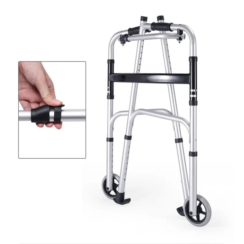 Elderly Walker Assist Walking Stick with Armpit Support Lower Limb Rehabilitation Walking Stand Underarm Crutch with Wheels