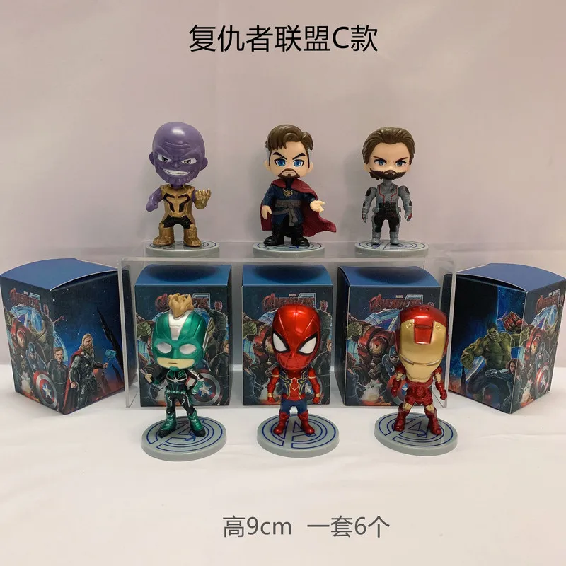 Iron Man Spider-Man, ornamentos para crianças, boneco herói dos desenhos animados, brinquedos periféricos de animação, presentes para meninos e meninas