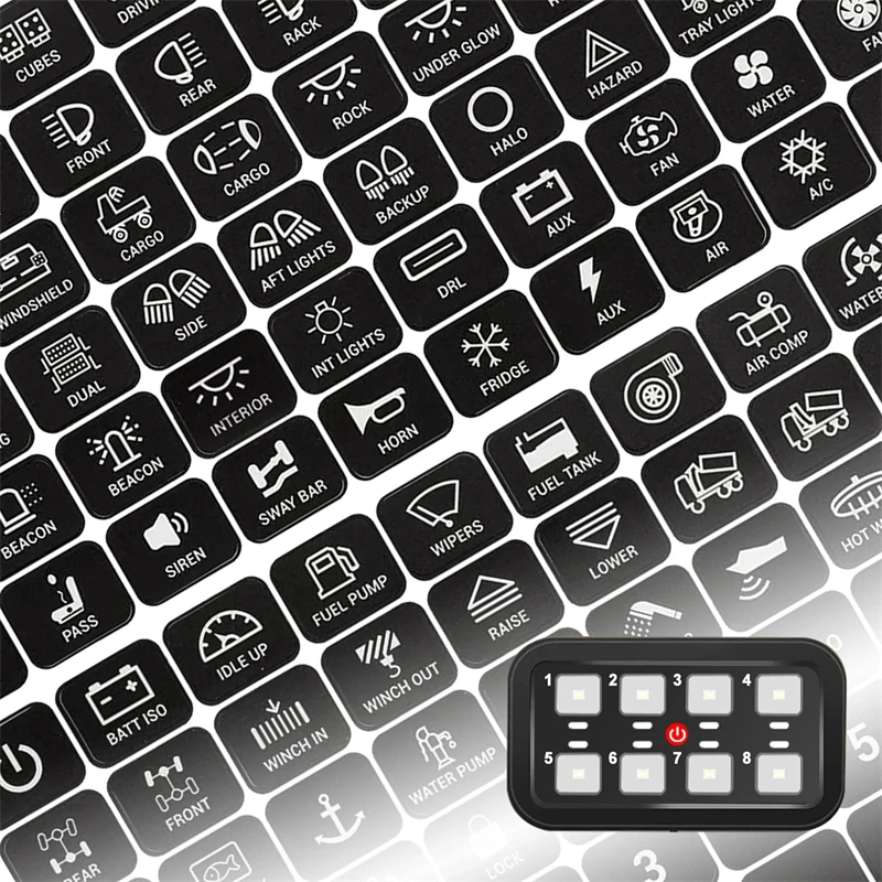 Self-Adhesive Dashboard Control Sticker For Car Truck RV Camper Boat 6/8/12 Way Switch Button Label Decal Accessories