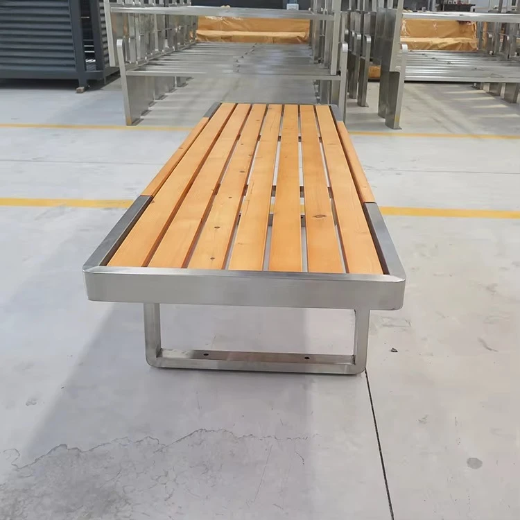 Hot Sale Wood Public Outdoor Garden Park Backless Modern Bench for Garden and Outdoor
