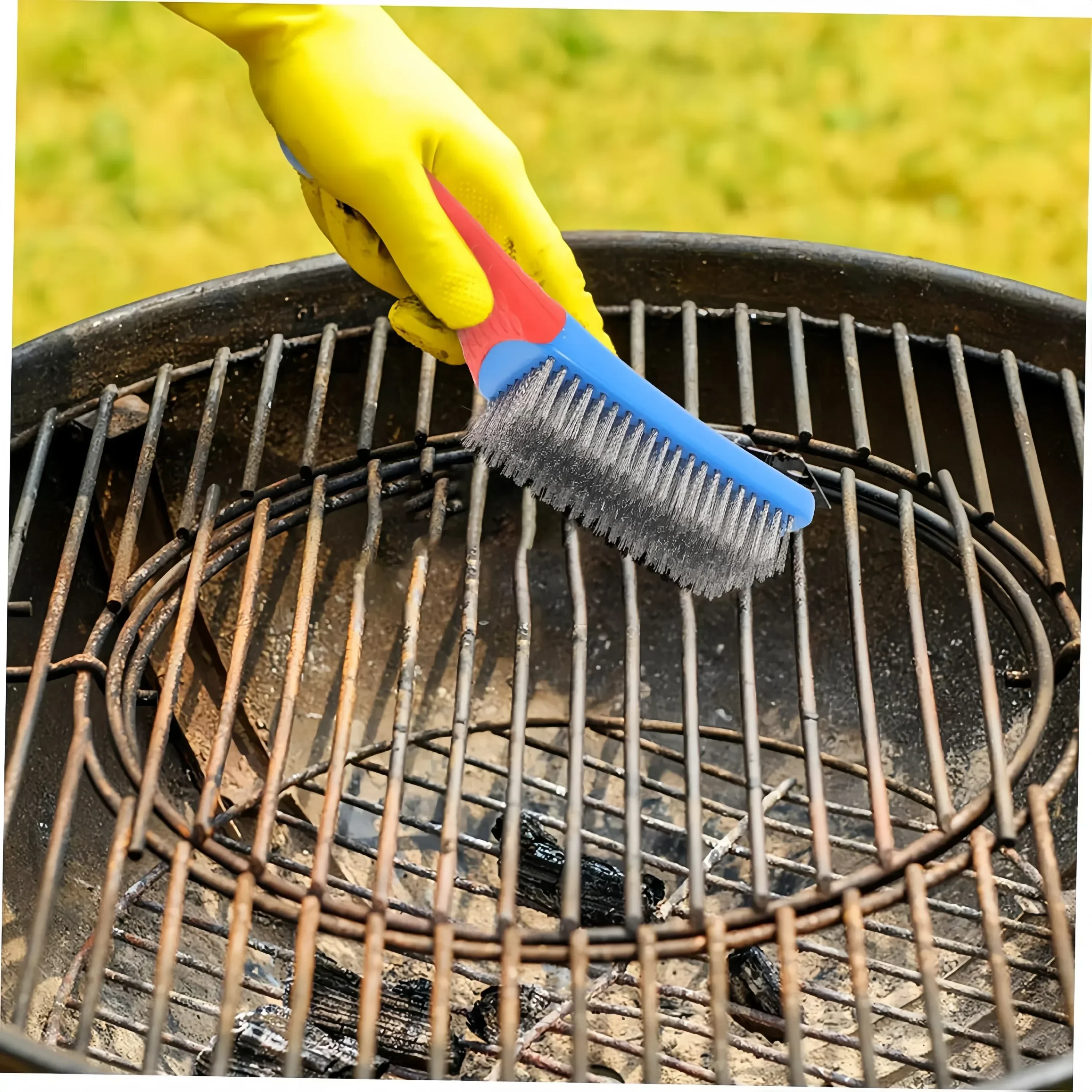 Wire Brush Duty Stainless Bristles with Plastic Handle Grip for Rust, Wielding Slag, Dirt & Paint Scrubbing with Deep Cleaning