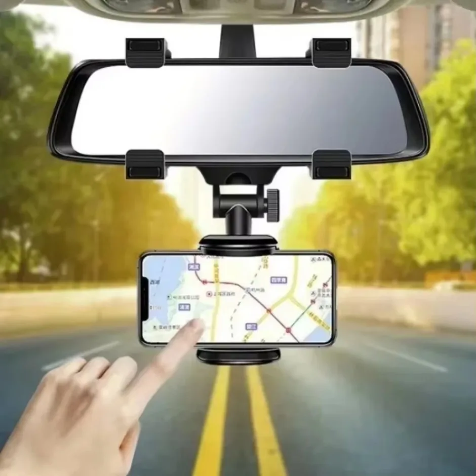 360 Degree Rotatable Car Phone Holder Rearview Mirror Mount Bracket Foldable Navigation Stand Clip for 4-7 inches Smartphones image 4