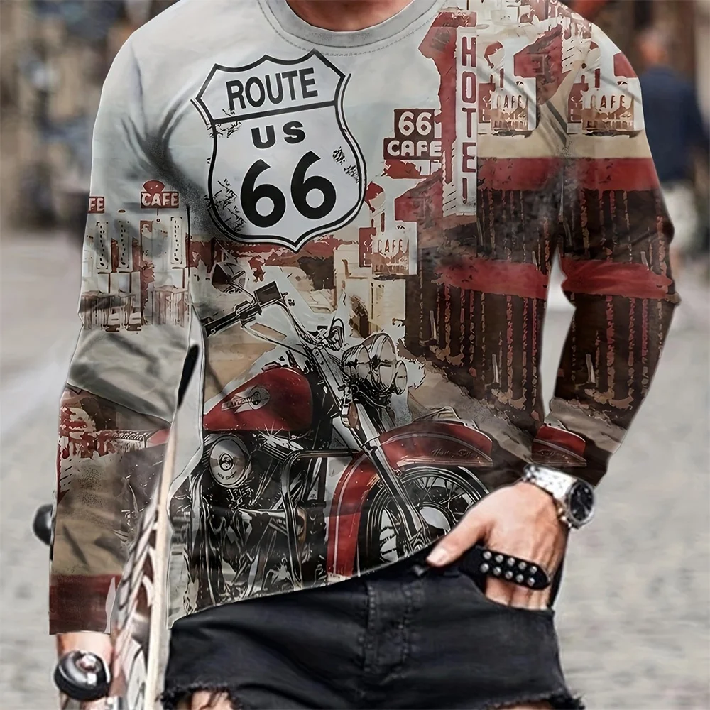 2024 New Fashion Men's Long-Sleeved T-Shirt 3D Printed High-Definition Skull Print Men's Tops Casual Round Neck Street Hip-Hop