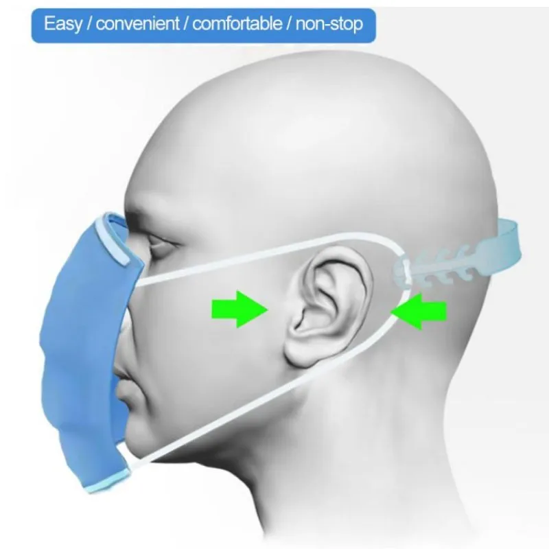 Silicone Mask Extender for Children, Strap Holder, gancho de ouvido, ajustável, antiderrapante, máscaras faciais, apaziguador de dor de ouvido, protetor de orelha de extensão