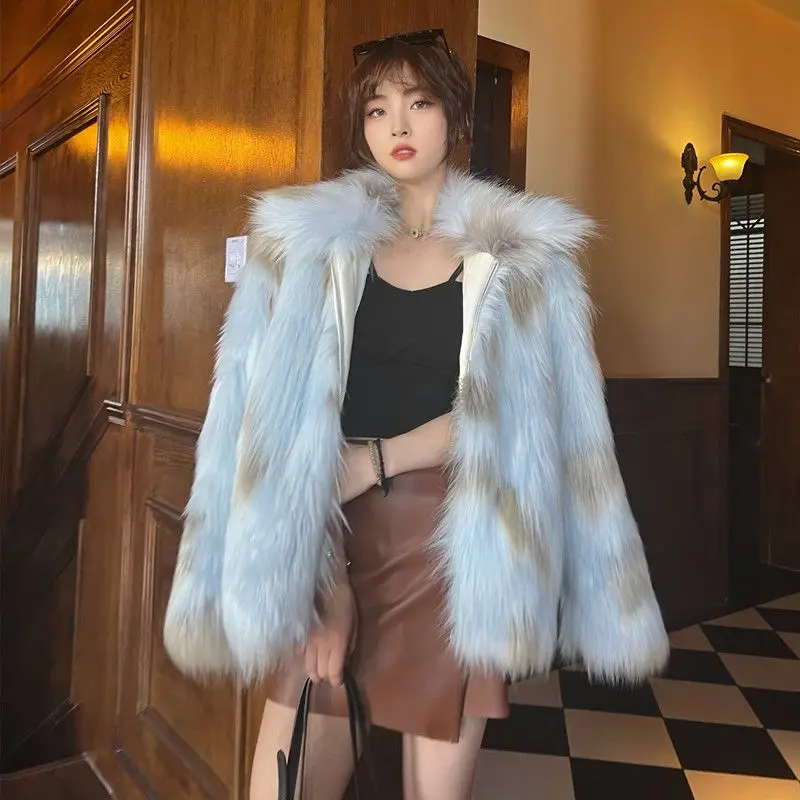 2024 Winter Thickened Fur Coat Women\'s Jacket New Temperament Loose Imitation Fur Clothing