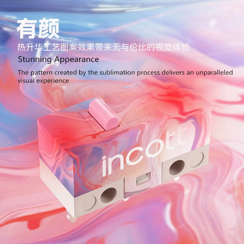 Incott Purple Lightning 80 Million Clicks Gaming Micro Switch HUANO Co-branded 3 Pins Mouse Button For Razer Logitech G102 G304