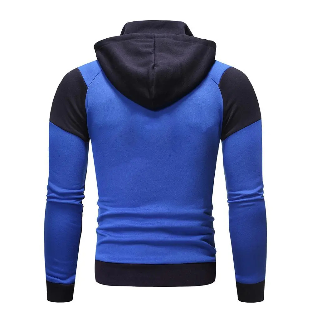 Men's Hoodies Jacket Slim Fit Hooded Zipper Patchwork Coats Man Solid Thicken Warm Sweatshirt Men's Casual Outdoor Clothing Tops