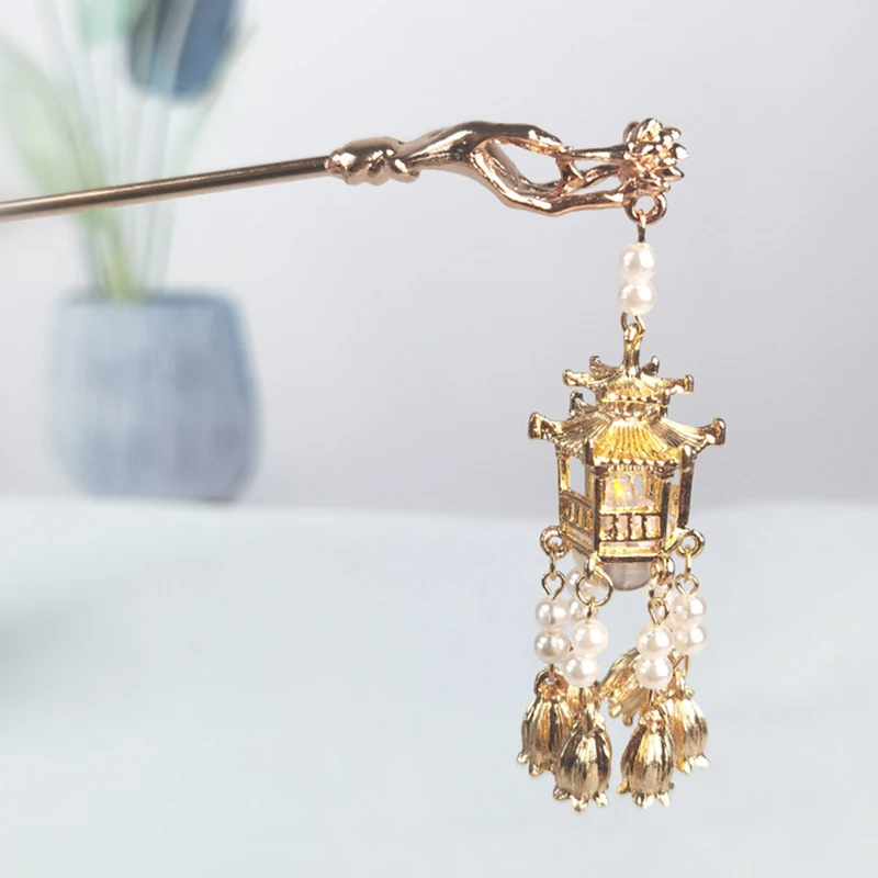 Ancient Style Hairpin Palace Lantern Hairpin Fairy Tassel Hair Classical Temperament Hairpin Retro Women Accessori LL@17