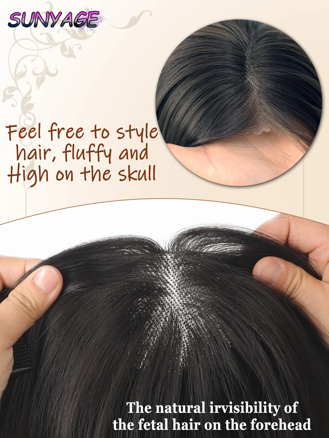 

Топпер с челкой Синтетическая заколка для наращивания волос для ежедневного использования Аксессуары для волос