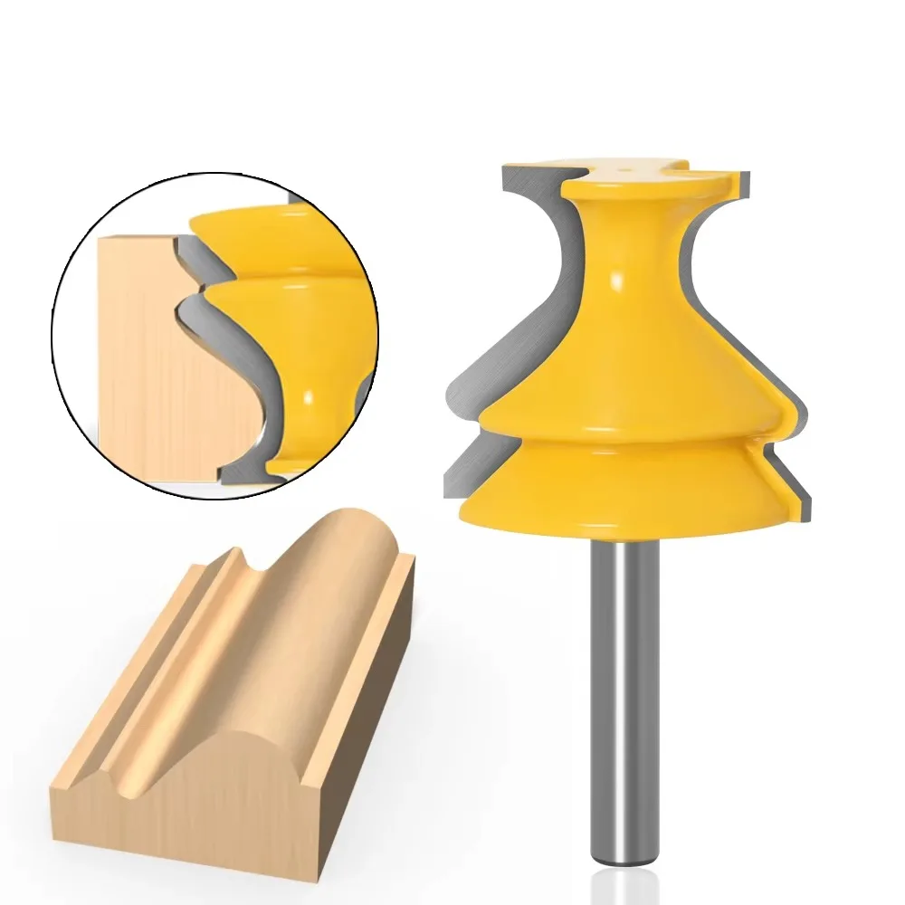1PC 8MM Shank Milling Cutter Wood Carving Architectural Molding Handrail Router Bits Set Casing Base CNC Line Woodworking Cutter