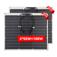 PowMr 50W Flexible Solar Panel 12V Photovoltaic solar Complete Kits Battery Charger for Car Boat Camping Household Power Supply