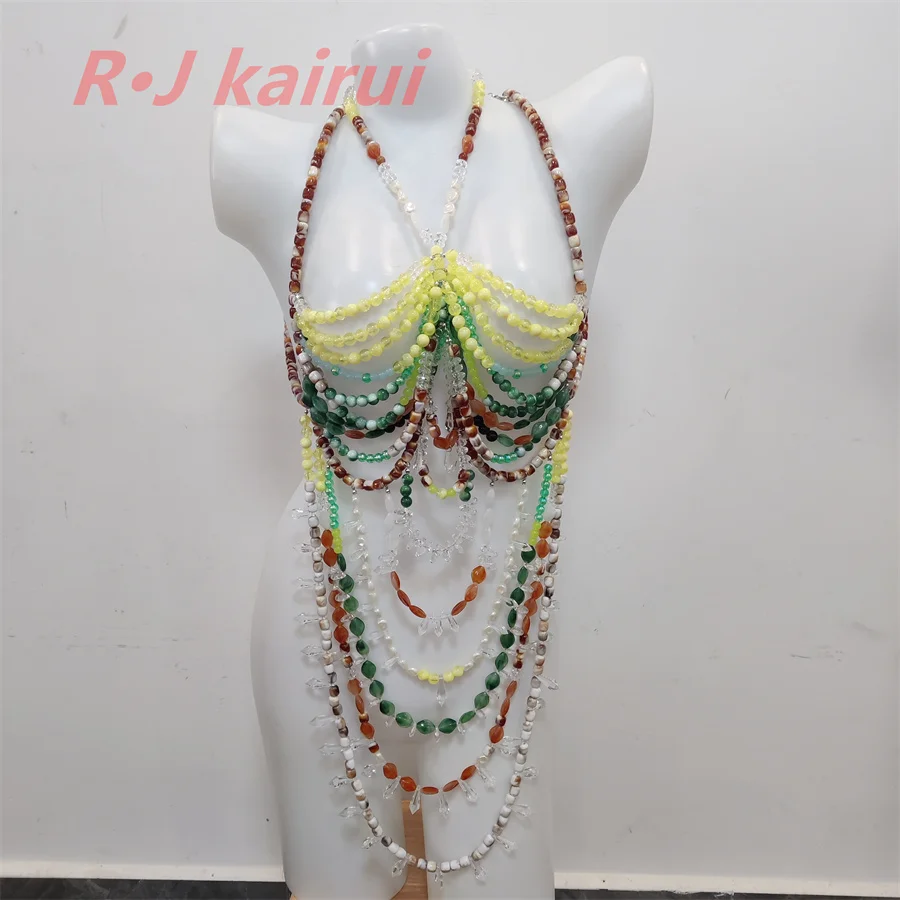 

RJ Fashion Handmade Beads Chains Jewelry Unique Colorful BeadsTop Necklace Chains Jewelry