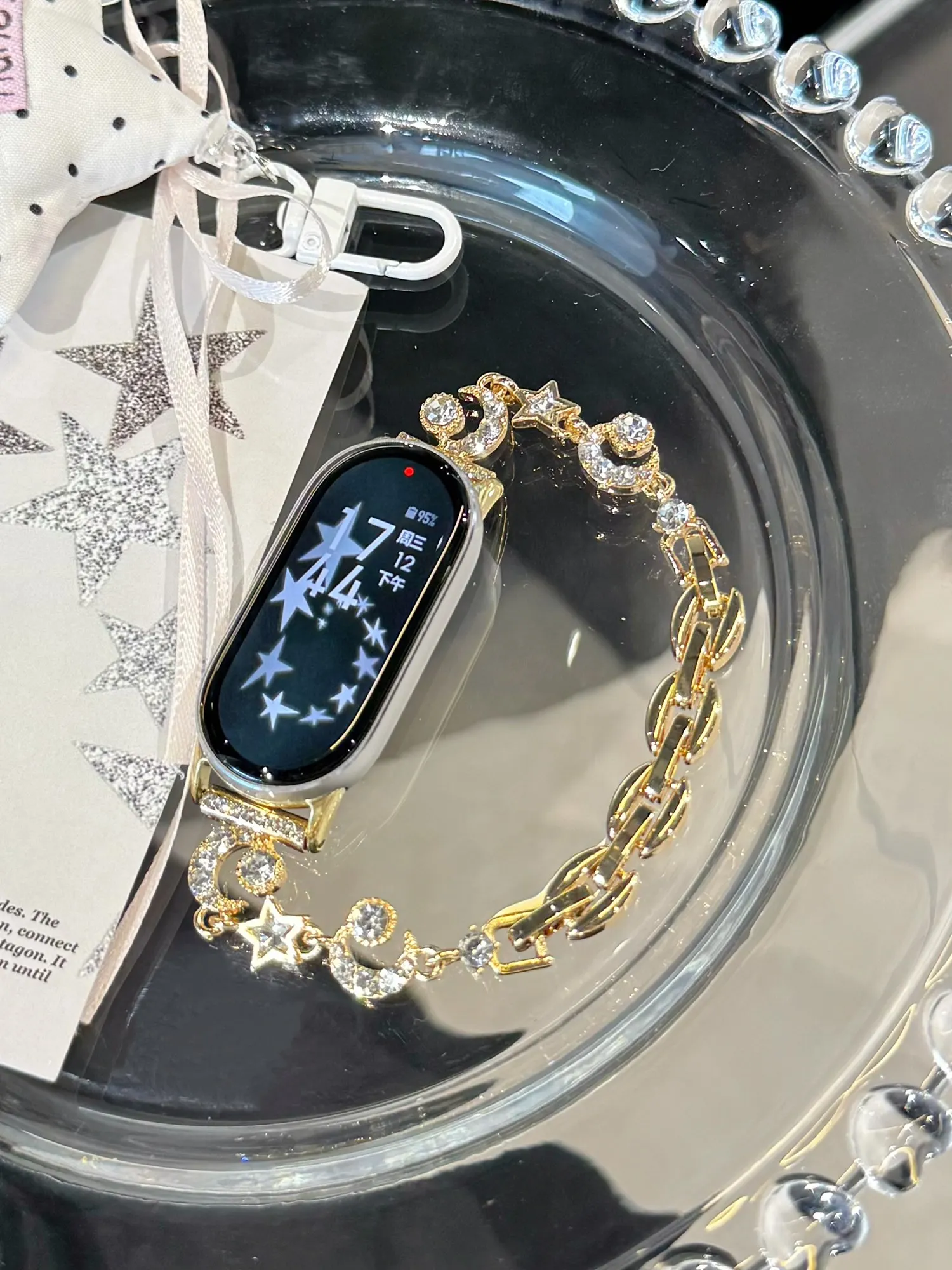 New Star Moon Intersection Metal Correa for Xiaomi Band 10 9 8 Strap Metal Link Bracelet NFC Wristband Accessor