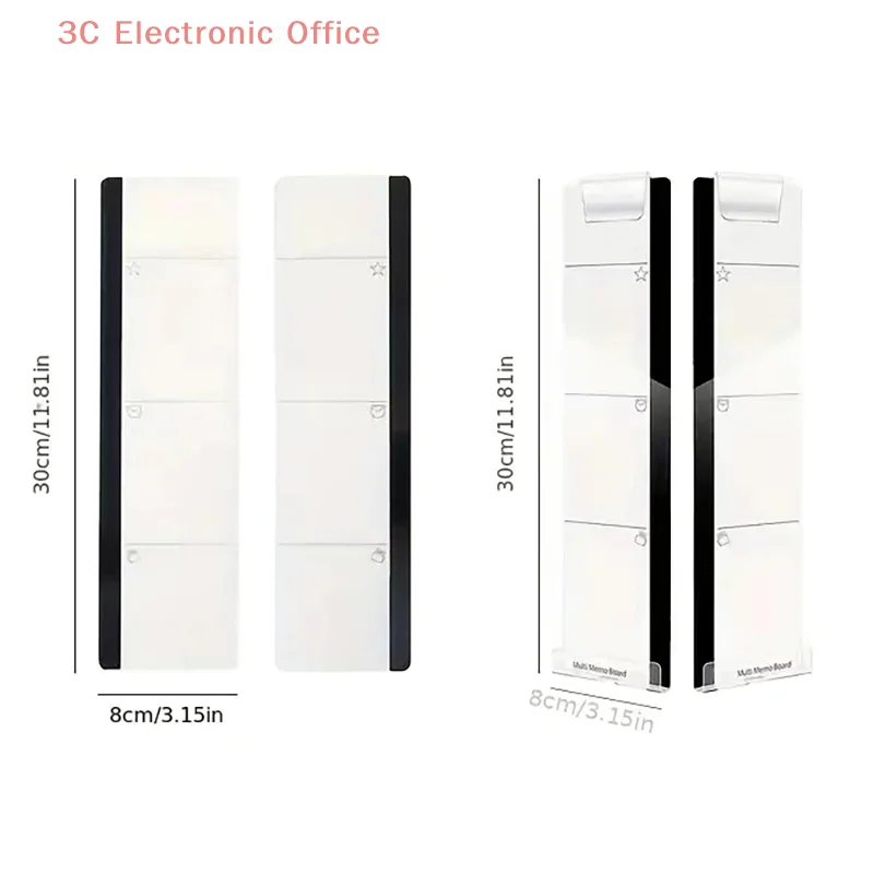 2Pcs Computer Monitor Message Board Transparent Computer Monitor Seite Panel Kreative Büro Schreibtisch Sticky Note Organizer Clip