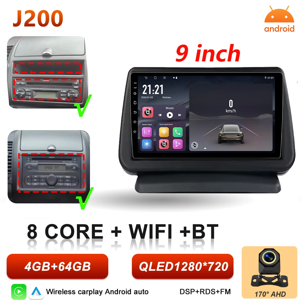 Android 16 Auto autoradio voor Nissan Note 2004 2005 2006 2007 2008 - 2012 Carplay multimediaspeler GPS navigatie DSP BT stereo