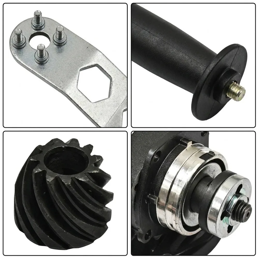 Brushless Motor Front Head Assembly for 100mm Angle Grinder Complete Housing with Wheel Guard Handle Metal Plastic Mix