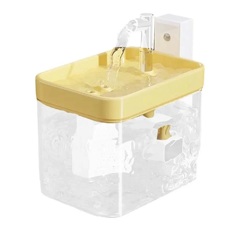 AT21-Automatic Circulation Drinking Water Dispenser Unplugged Wireless Induction Fountain 1.5L Large Pet Water Fountain B