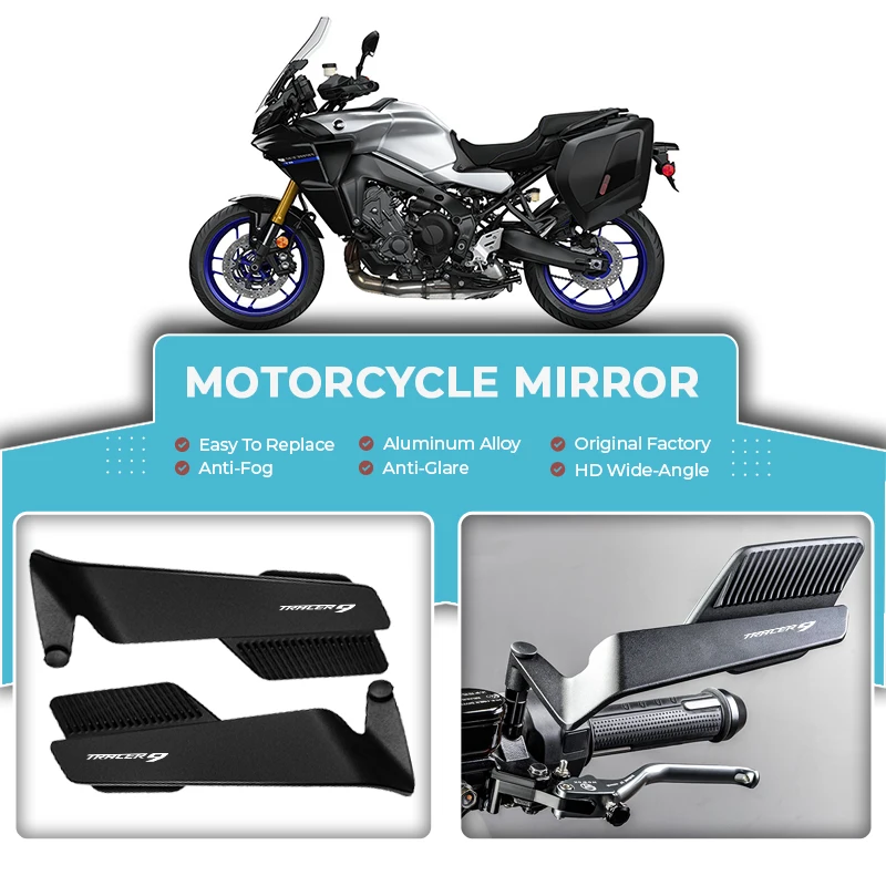 

HD Wide-Angle Vision Motorcycle Wind Wing Alloy Rearview Mirror For YAMAHA TRACER 9 GT 9GT 900 700 Tracer9 Tracer9GT Adjustable
