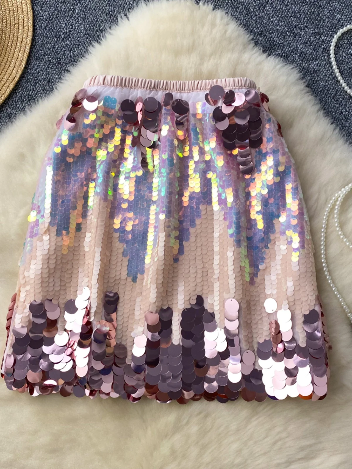 

Юбка с высокой талией и блестками для женщин, танцевальное представление, сексуальная утягивающая юбка трапециевидной формы для горячих девушек, закрывающая ягодицы