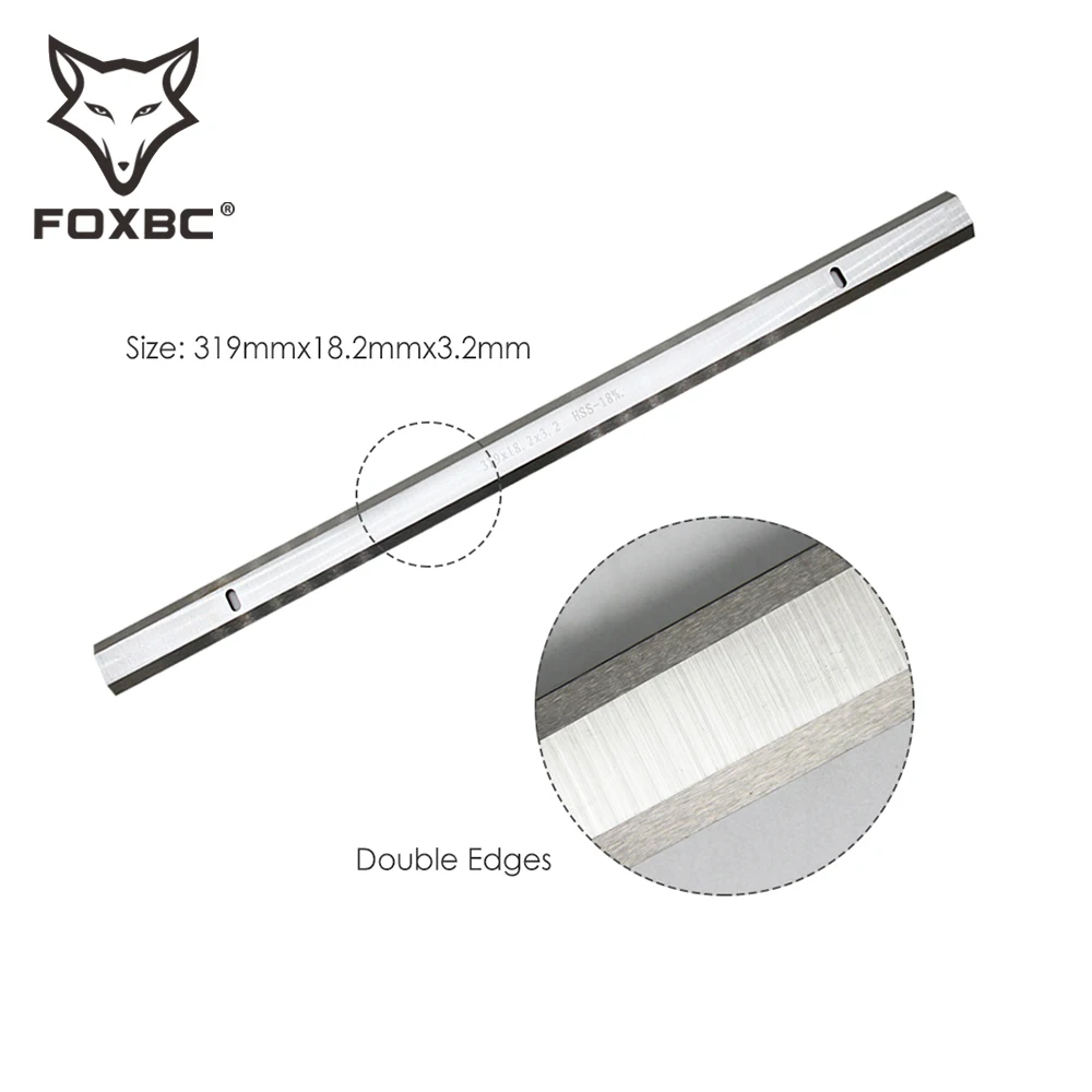 FOXBC – lames de raboteuse pour Mophorn, 319mm, pour pièces d\'outils pour le travail du bois, épaisseur de la lame, 2 pièces